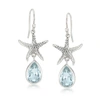 Ross-simons Sky Blue Topaz Bali-style Starfish Drop Earrings In Sterling Silver In Silver