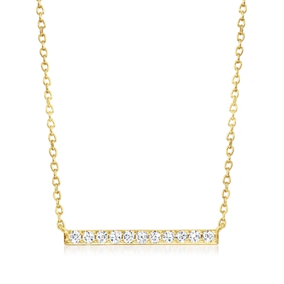 Ross-simons Diamond Bar Necklace In 14kt Yellow Gold In Silver