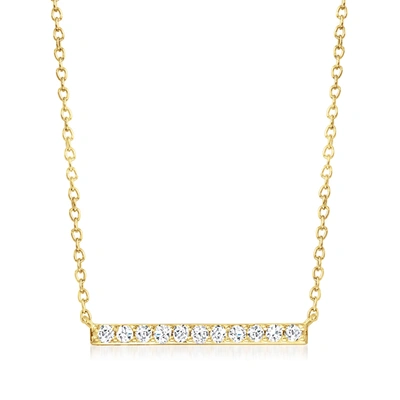 Ross-simons Diamond Bar Necklace In 14kt Yellow Gold In Multi