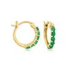 Rs Pure By Ross-simons Emerald Huggie Hoop Earrings In 14kt Yellow Gold In Green
