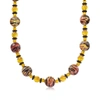 ROSS-SIMONS ITALIAN TIGER-PRINT MURANO GLASS BEAD NECKLACE WITH 18KT GOLD OVER STERLING