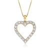 Ross-simons Diamond Heart Pendant Necklace In 18kt Gold Over Sterling In Gold