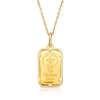 Ross-simons Italian 24kt Yellow Gold 1-gram Ingot Pendant Necklace With 14kt Yellow Gold Frame In Gold