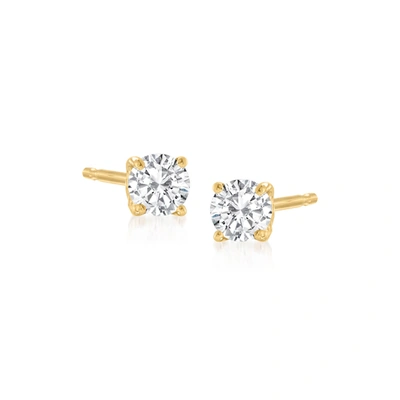 Rs Pure Ross-simons Diamond Stud Earrings In 14kt Yellow Gold