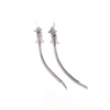 Sohi Silver Color Gold Plated Designer Stone Drop Earring For Women's In Silver