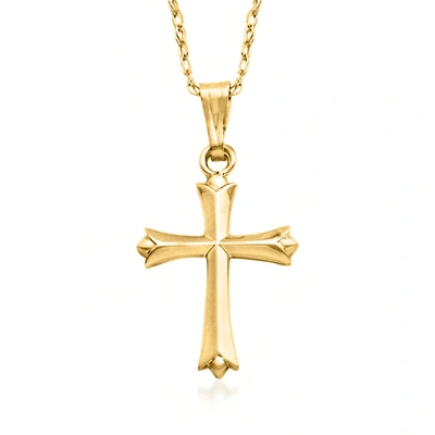 Ross-simons Child's 14kt Yellow Gold Cross Pendant Necklace