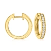 Ross-simons Diamond Hoop Earrings With Beaded Edge In 18kt Gold Over Sterling In Gold