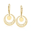 Ross-simons Italian 14kt Yellow Gold Openwork Circle Drop Earrings In Gold