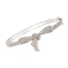 Ross-simons Diamond Bow Bangle Bracelet In Sterling Silver In Silver