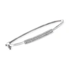 Rs Pure By Ross-simons Pave Diamond Cluster Bangle Bracelet In Sterling Silver In Silver
