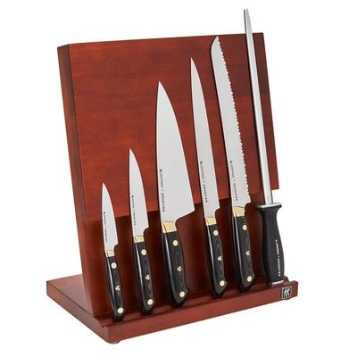 Zwilling Bob Kramer Carbon 2.0 Knife Block Set, 7 Piece In Brown And Silver-tone