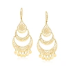 Ross-simons Italian 14kt Yellow Gold Openwork Floral Lace Chandelier Earrings In Gold