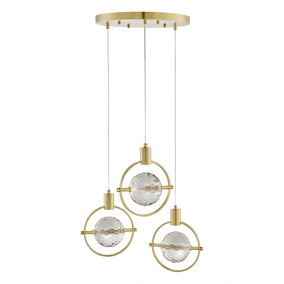 Finesse Decor Hollywood Circle 3 Light Pendant In Gold