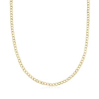 Rs Pure By Ross-simons Italian 3mm 14kt Yellow Gold Curb-link Necklace