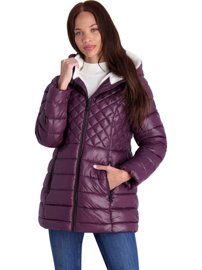 Steve Madden Cozy Lined Glacier Shield Womens Cozy Quilted Glacier Shield Coat In Red