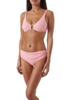 Melissa Odabash Bel Air Embellished Ruched Underwired Bikini Top In Pink