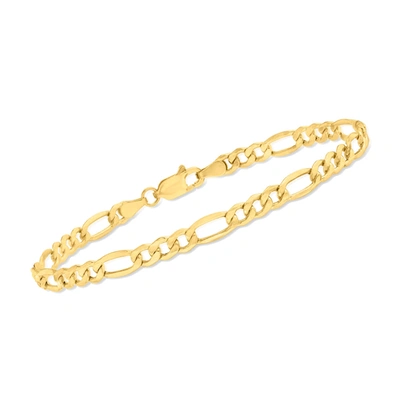 Ross-simons 4.2mm 14kt Yellow Gold Figaro-link Bracelet In White