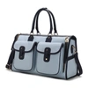 Mkf Collection By Mia K Genevieve Color Block Vegan Leather Women's Duffle Bag In Grey