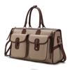 Mkf Collection By Mia K Genevieve Color Block Vegan Leather Women's Duffle Bag In Beige