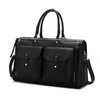 Mkf Collection By Mia K Genevieve Color Block Vegan Leather Women's Duffle Bag In Black