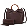 Mkf Collection By Mia K Leilani Vegan Leather Tote Handbag With Wallet In Brown