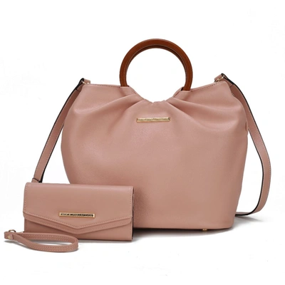 Mkf Collection By Mia K Leilani Vegan Leather Tote Handbag With Wallet In Pink