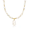 Ross-simons 5-14mm Cultured Baroque Pearl Drop Necklace In 18kt Gold Over Sterling In Silver