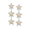Ross-simons Diamond Star Drop Earrings In 14kt 2-tone Gold In Silver
