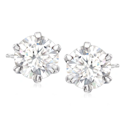 Ross-simons Moissanite Stud Earrings In Sterling Silver