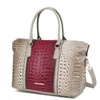 Mkf Collection By Mia K Raven Faux Crocodile-embossed Vegan Leather Women's Weekender Handbag In Pink