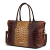 Mkf Collection By Mia K Raven Faux Crocodile-embossed Vegan Leather Women's Weekender Handbag In Brown