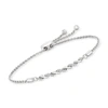 Rs Pure By Ross-simons Sterling Silver Twist Bolo Bracelet With Diamond Accents In Silver