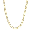 Mimi & Max 5mm Diamond Cut Paperclip Chain Necklace In Yellow Plated Sterling Silver - 16 In In Gold