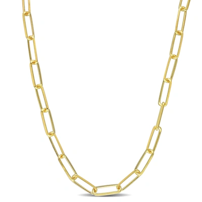 Mimi & Max 5mm Diamond Cut Paperclip Chain Necklace In Yellow Plated Sterling Silver - 16 In In Gold
