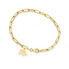 Canaria Fine Jewelry Canaria 10kt Yellow Gold Elephant Charm Paper Clip Link Bracelet In Gold
