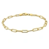 Mimi & Max 3.5mm Fancy Paperclip Chain Bracelet In Yellow Plated Sterling Silver - 7.5 In In Gold