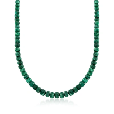 Ross-simons 90.00- Emerald Bead Necklace With Sterling Silver In Multi