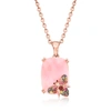Ross-simons Pink Opal Bumblebee Pendant Necklace In 18kt Rose Gold Over Sterling In Pink