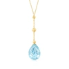 Ross-simons Swiss Blue Topaz Y-necklace In 14kt Yellow Gold In Blue