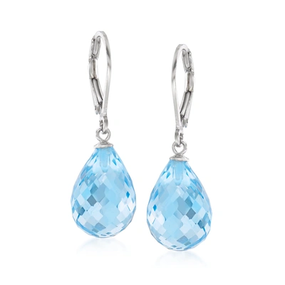 Ross-simons Blue Topaz Drop Earrings In Sterling Silver