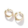 Sohi Gold Color Gold Plated Designer Hoop Earring For Women's In Silver