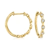 Ross-simons Bezel-set Diamond Hoop Earrings In 18kt Yellow Gold In Gold