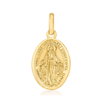 Ross-simons Italian 18kt Yellow Gold Miraculous Medal Pendant