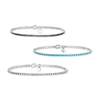 Ross-simons Italian Onyx, Turquoise And Tanzanite Jewelry Set: 3 Tennis Bracelets In Sterling Silver In Silver