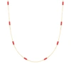 ROSS-SIMONS ITALIAN RED CORAL BEAD STATION NECKLACE IN 18KT YELLOW GOLD