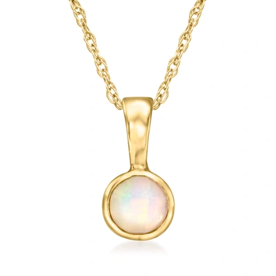 Rs Pure By Ross-simons Opal Pendant Necklace In 14kt Yellow Gold In Silver