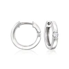 Rs Pure By Ross-simons Diamond Hoop Earrings In Sterling Silver In Silver