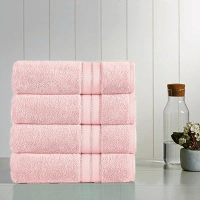 Modern Threads 4-pack Spunloft Bath Towel In Pink