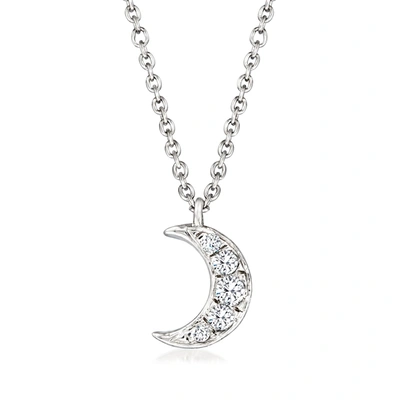 Rs Pure By Ross-simons Diamond Moon Necklace In Sterling Silver In Multi