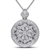 Mimi & Max 1/10ct Tdw Diamond Floral Vintage Locket Pendant With Chain In Sterling Silver In Silver